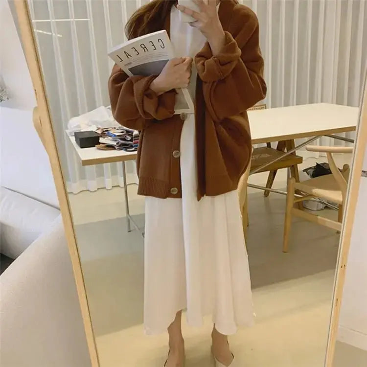 New 2021 Winter Spring Women's Sweaters V-Neck Buttons Cardigans nowadaysfashion
