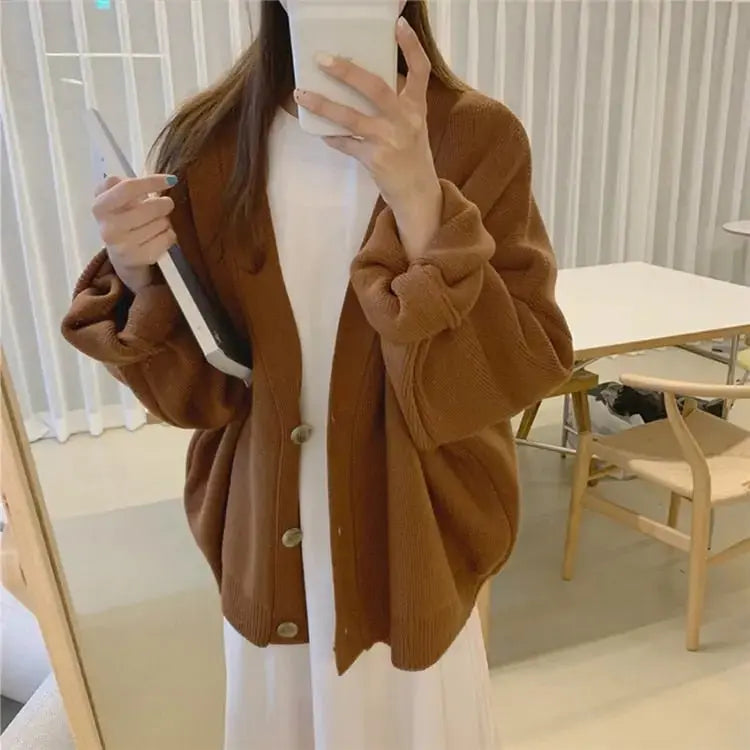 New 2021 Winter Spring Women's Sweaters V-Neck Buttons Cardigans nowadaysfashion