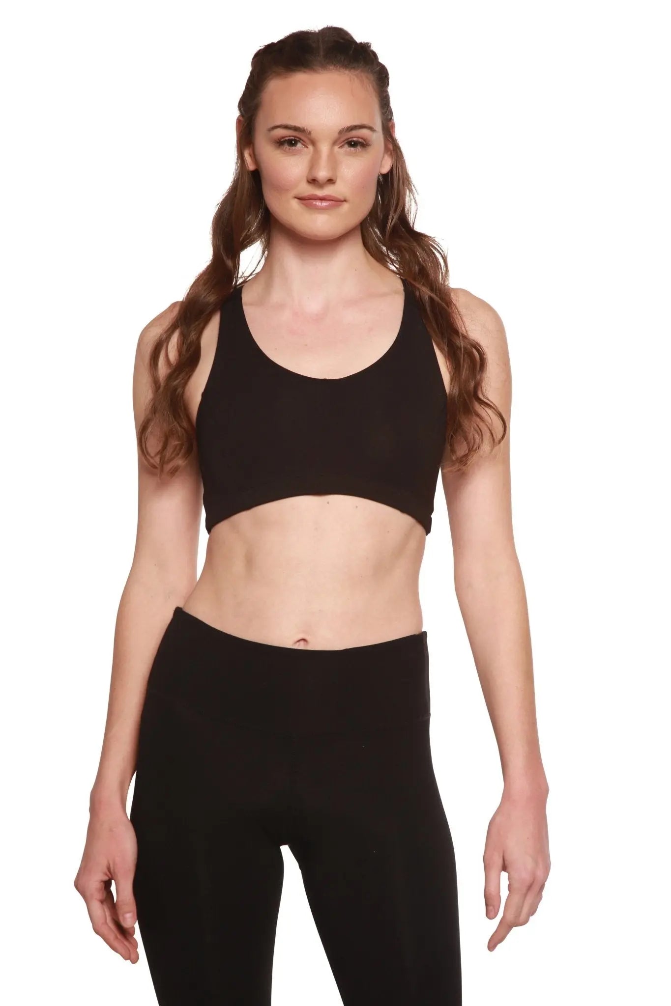 New Women's Bamboo Padded Sports Bra in Black - Blade & Thread