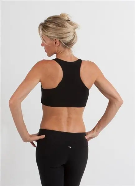 New Women's Bamboo Padded Sports Bra in Black - Blade & Thread