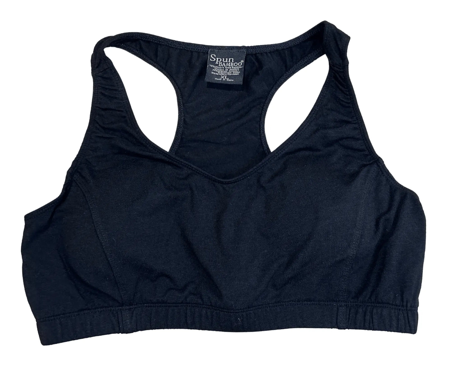 New Women's Bamboo Padded Sports Bra in Black - Blade & Thread