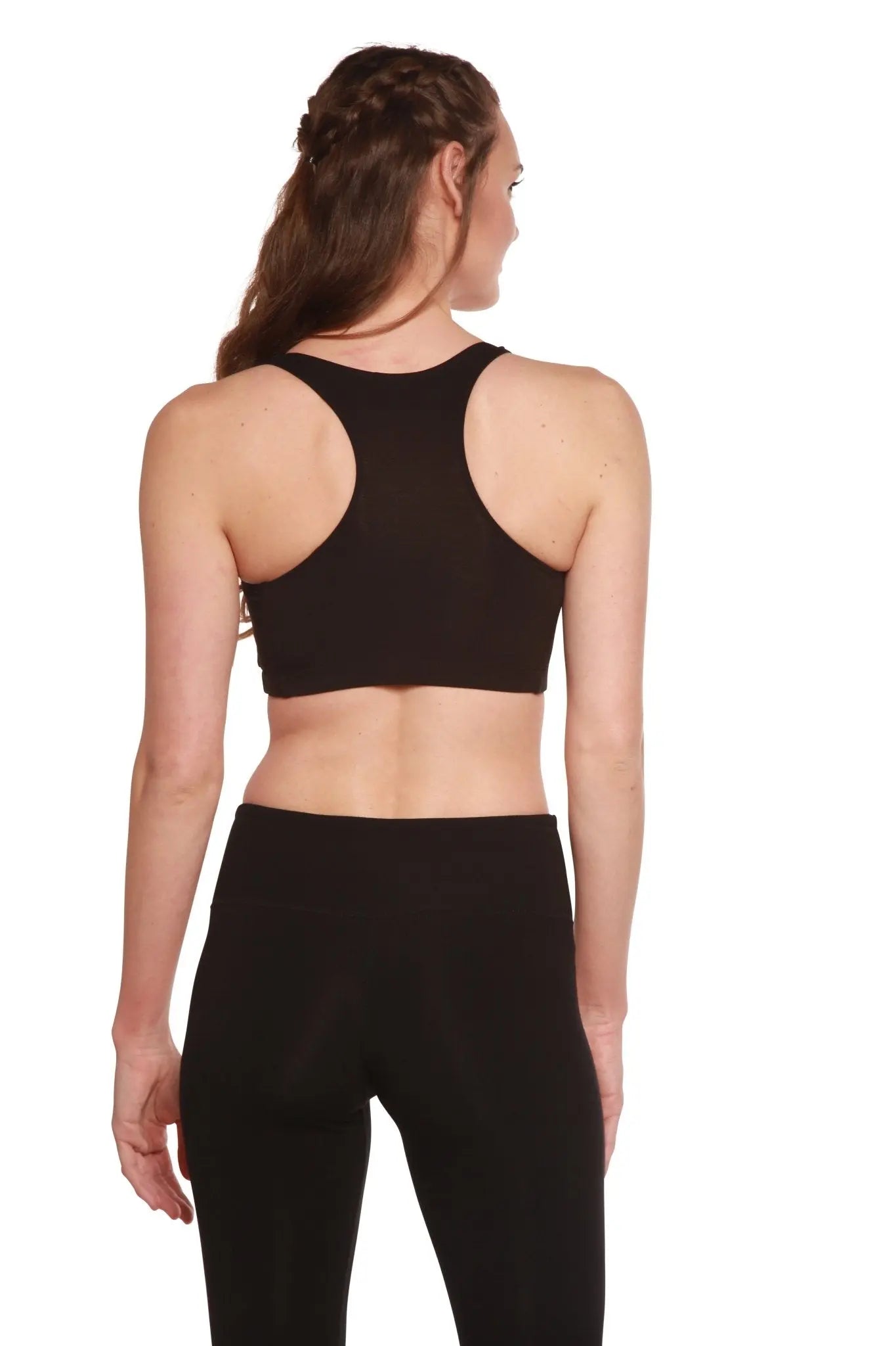New Women's Bamboo Padded Sports Bra in Black - Blade & Thread