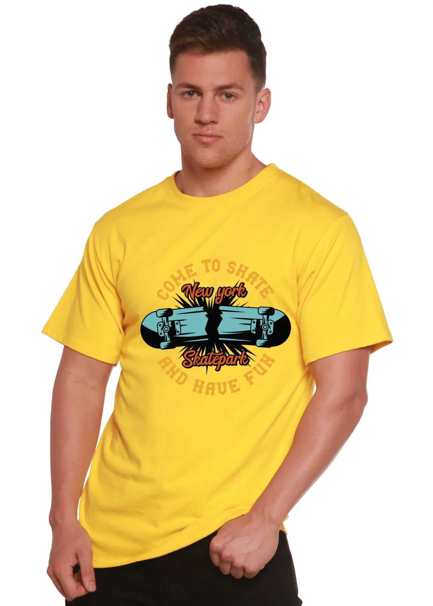 New York Skatepark Men's Bamboo Viscose/Organic Cotton Short Sleeve Graphic T-Shirt - Blade & Thread