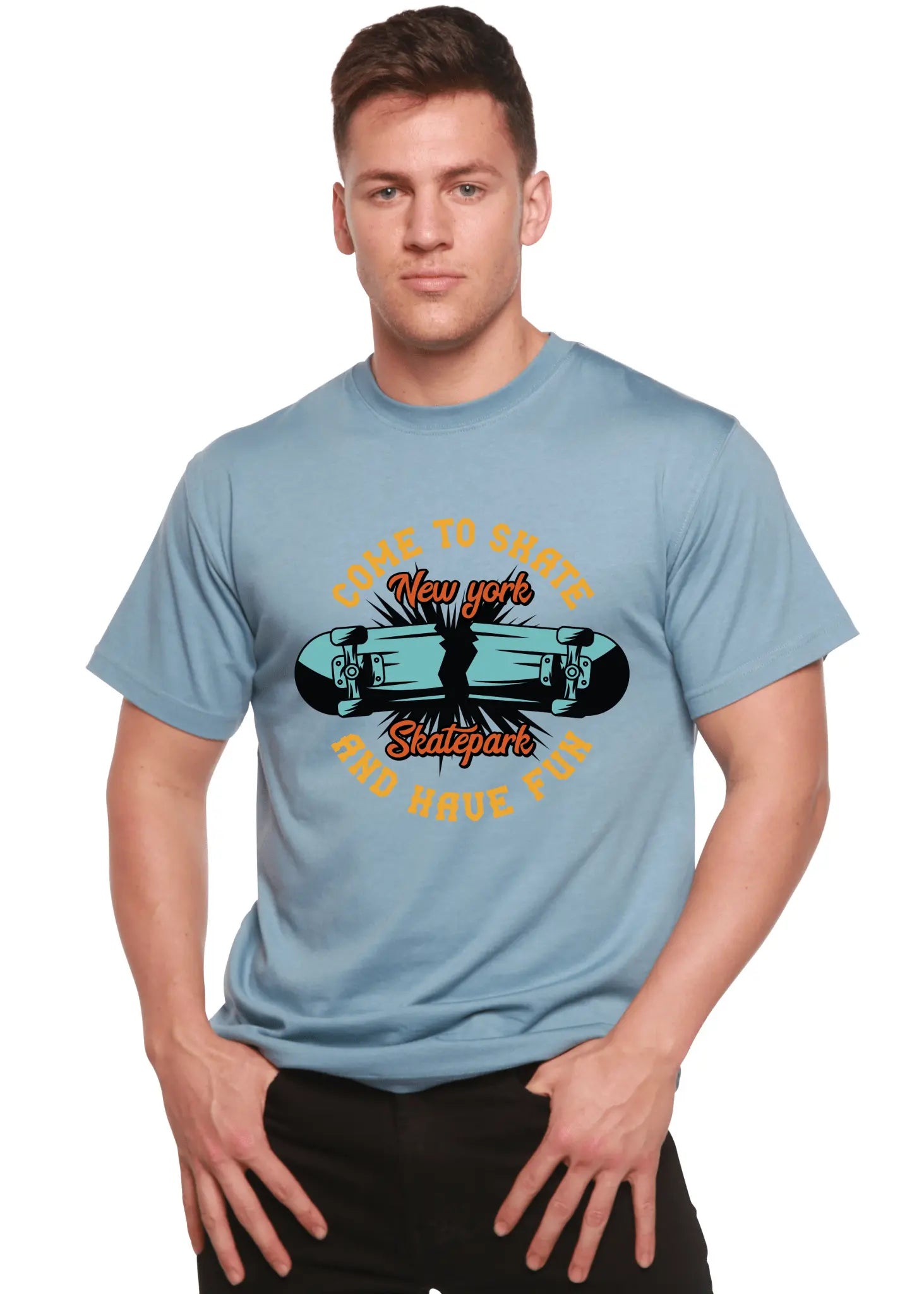 New York Skatepark Men's Bamboo Viscose/Organic Cotton Short Sleeve Graphic T-Shirt - Blade & Thread