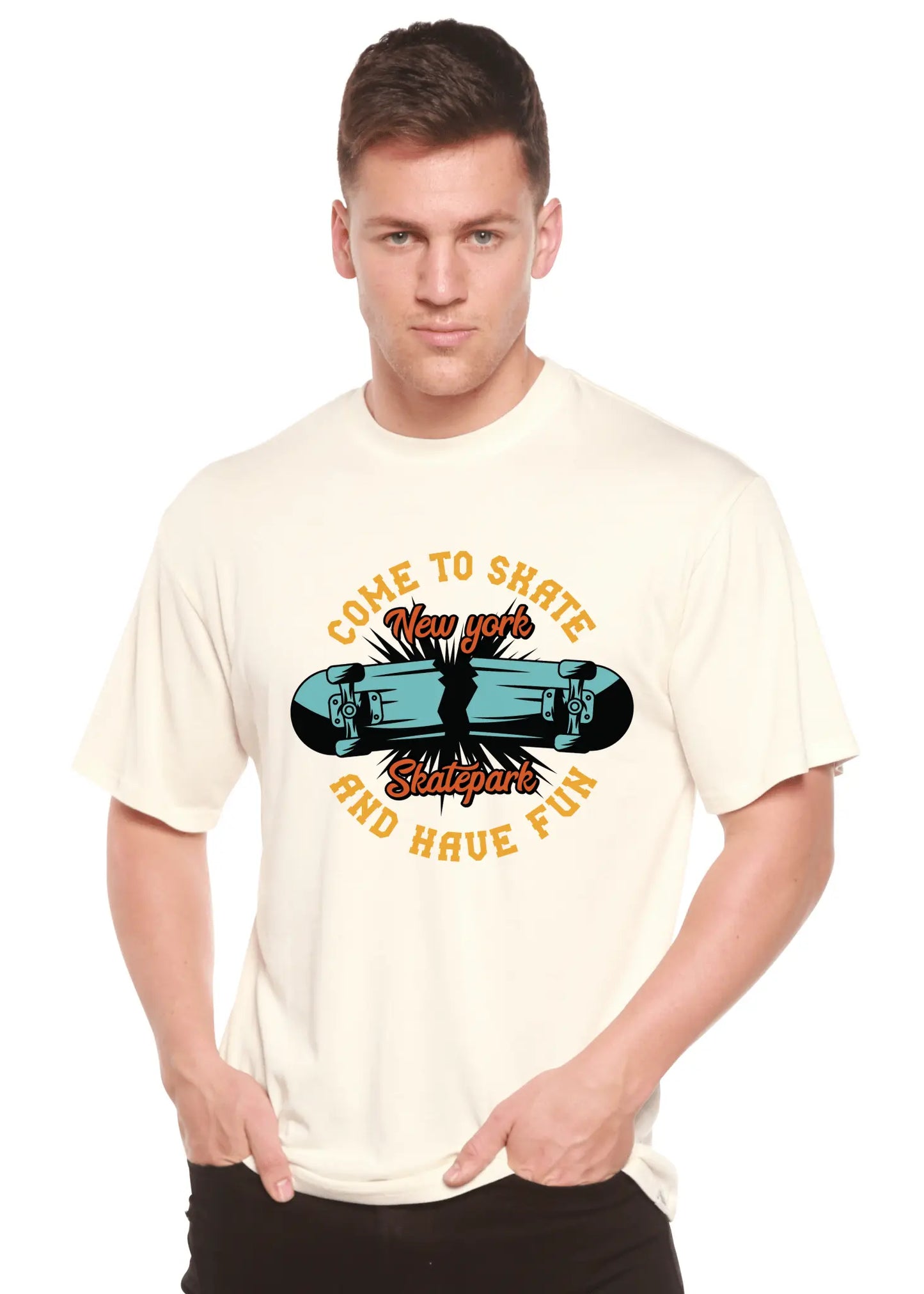 New York Skatepark Men's Bamboo Viscose/Organic Cotton Short Sleeve Graphic T-Shirt - Blade & Thread