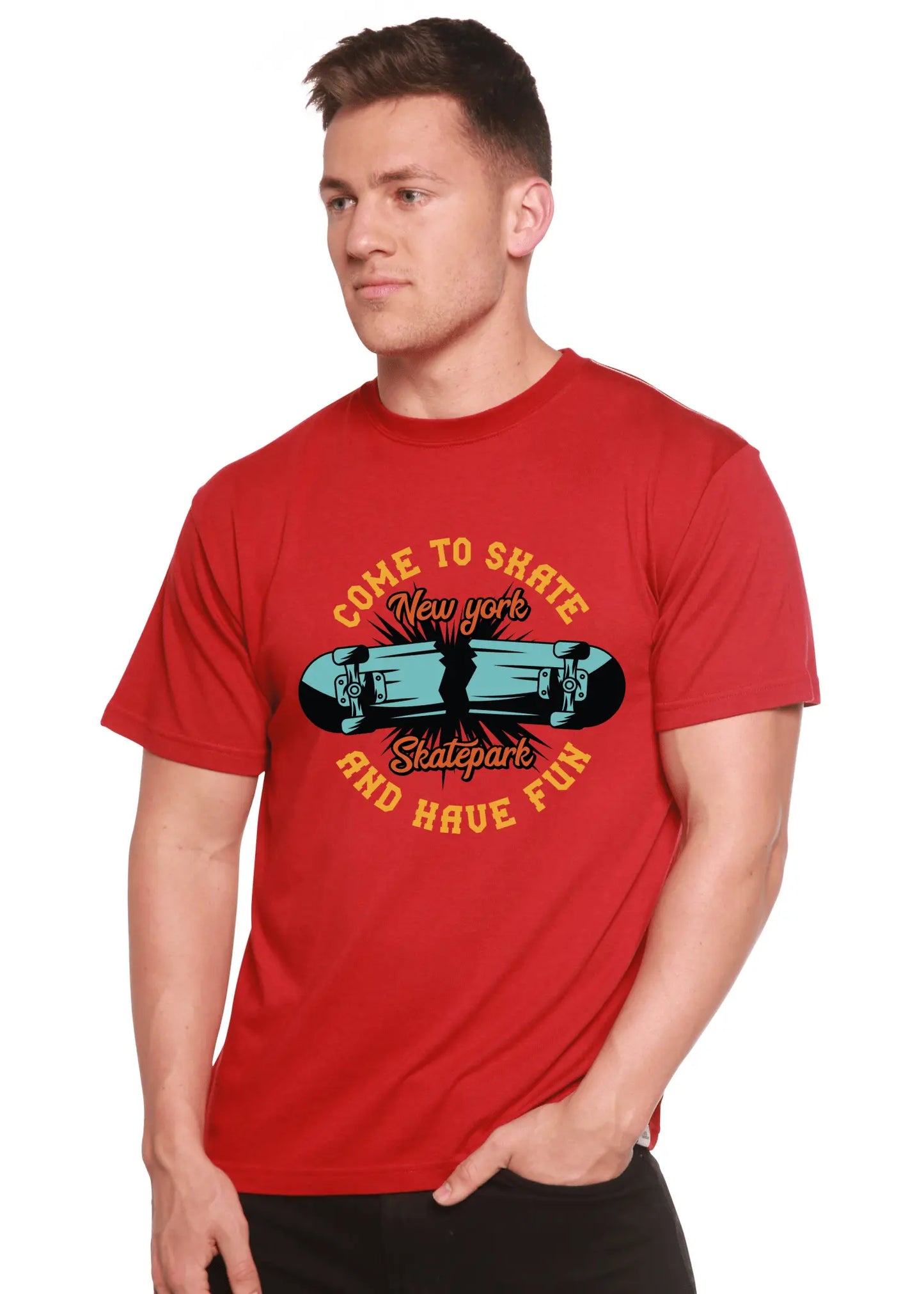 New York Skatepark Men's Bamboo Viscose/Organic Cotton Short Sleeve Graphic T-Shirt - Blade & Thread