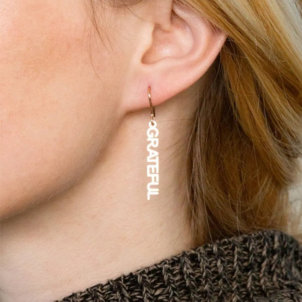 nowadaysfashion Customized Name Pendant Earrings for women Gold Personalized Letter - Blade & Thread