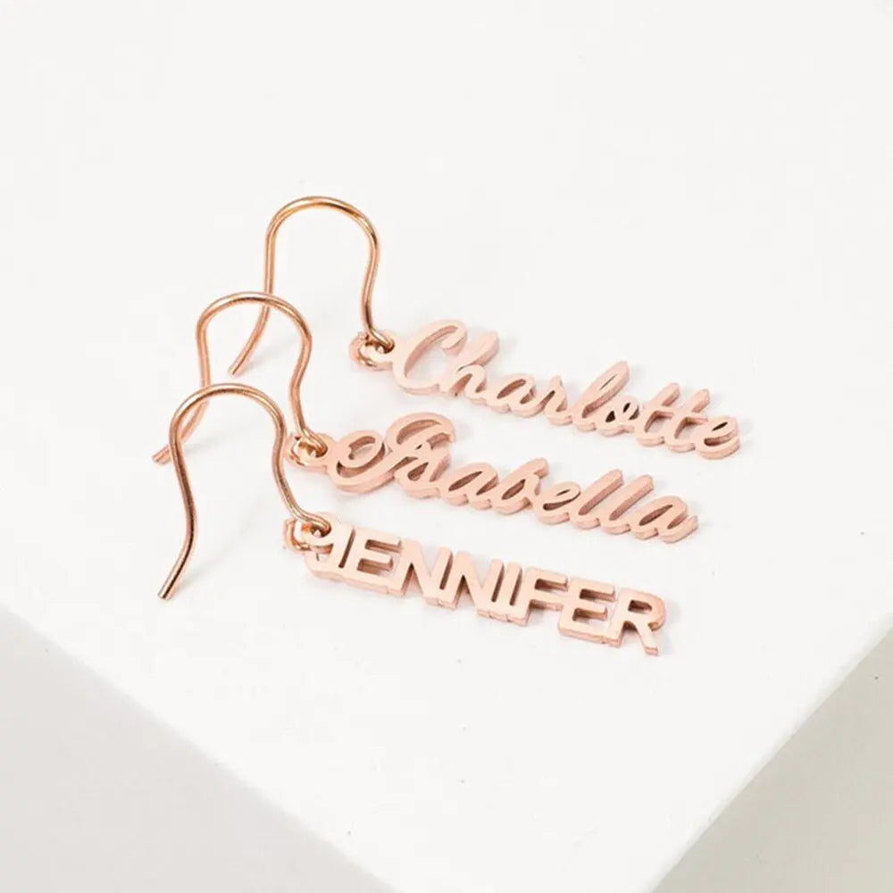 nowadaysfashion Customized Name Pendant Earrings for women Gold Personalized Letter - Blade & Thread