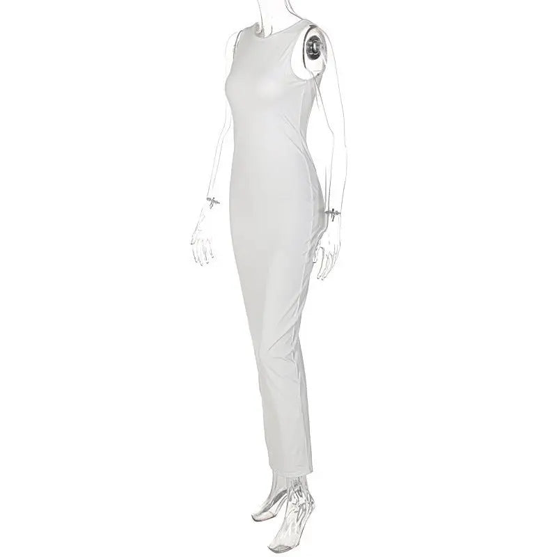O-neck Backless Evening Dresses Women Hollow Out Sleeveless Split Bodycon Party Dress - Blade & Thread