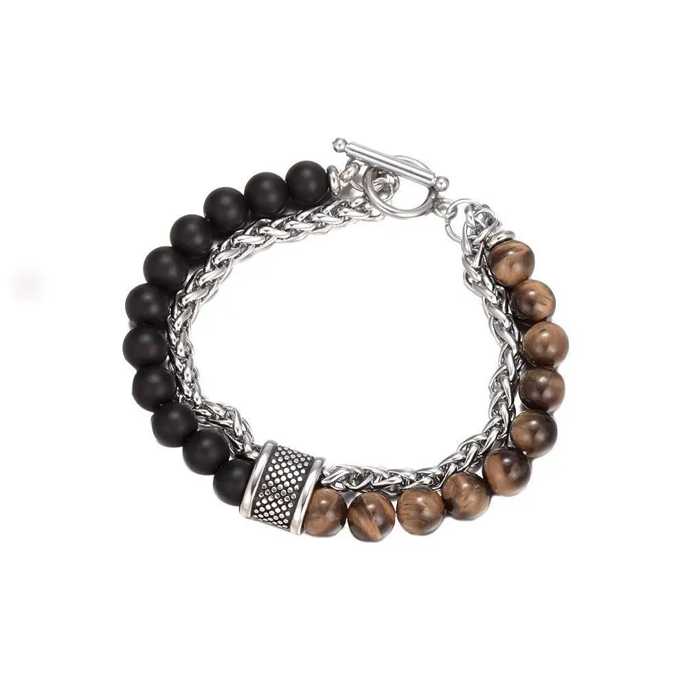 Obsidian beaded bracelet - Blade & Thread