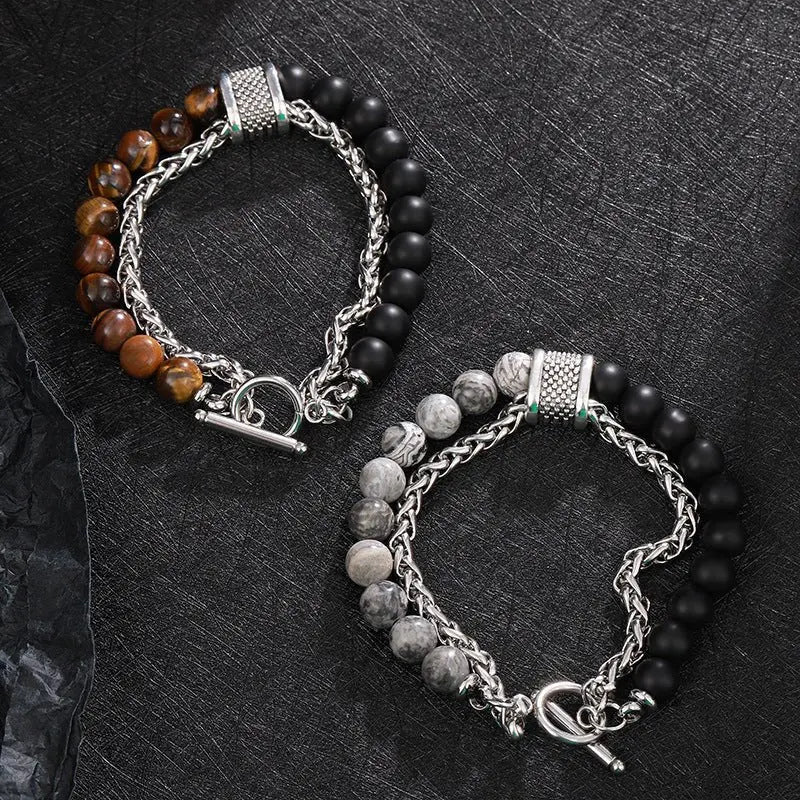 Obsidian beaded bracelet - Blade & Thread