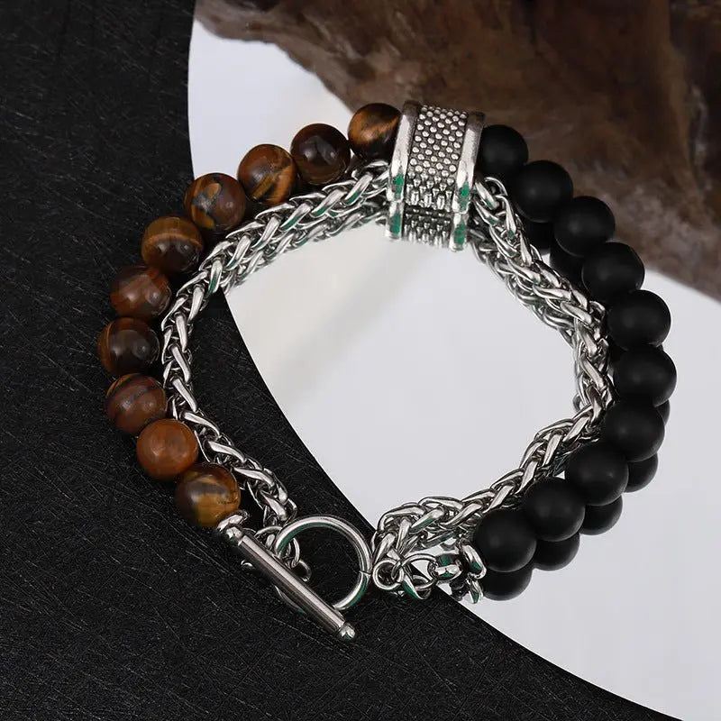 Obsidian beaded bracelet - Blade & Thread