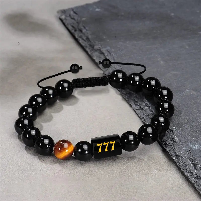 Obsidian Number 000-999 Bracelet - Blade & Thread