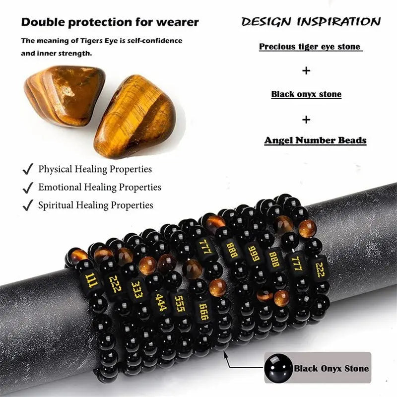 Obsidian Number 000-999 Bracelet - Blade & Thread
