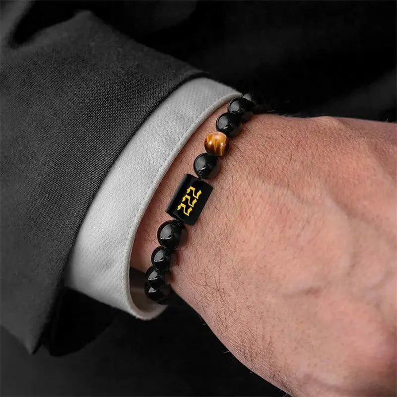 Obsidian Number 000-999 Bracelet - Blade & Thread