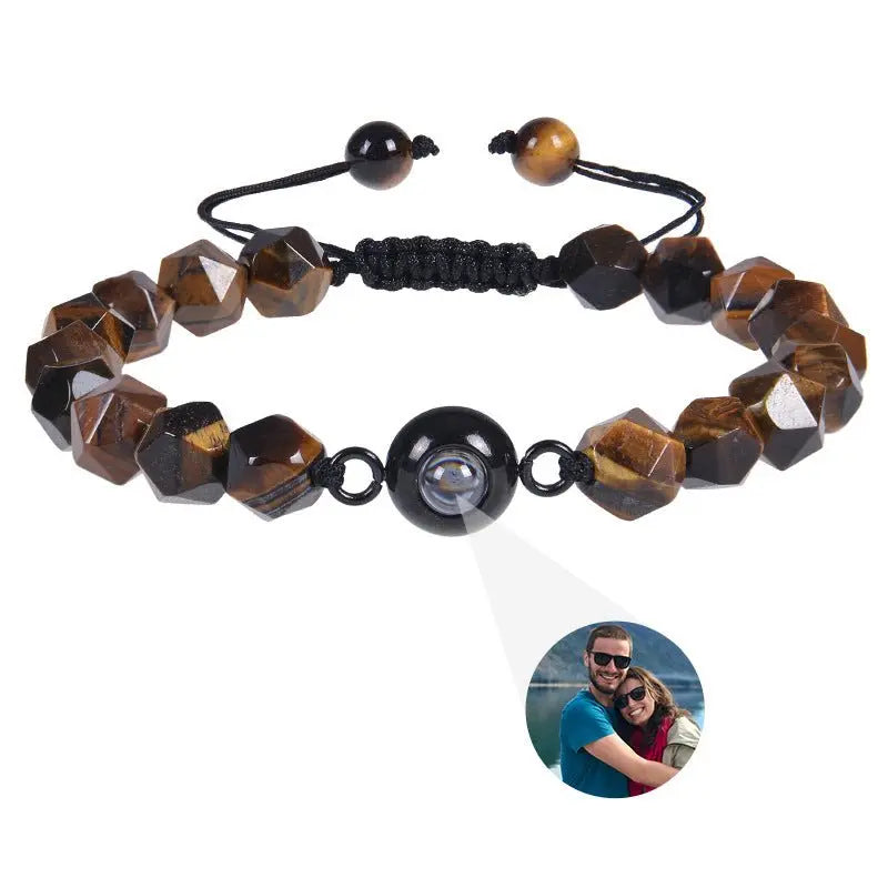 Obsidian Photo projection Customized Bracelet - Blade & Thread