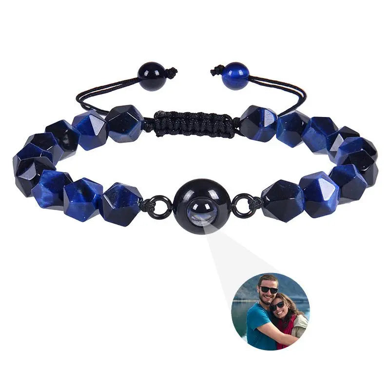 Obsidian Photo projection Customized Bracelet - Blade & Thread