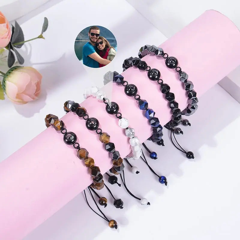 Obsidian Photo projection Customized Bracelet - Blade & Thread