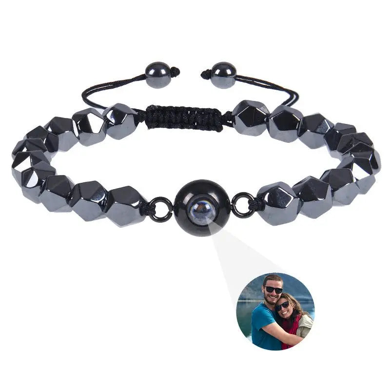 Obsidian Photo projection Customized Bracelet - Blade & Thread