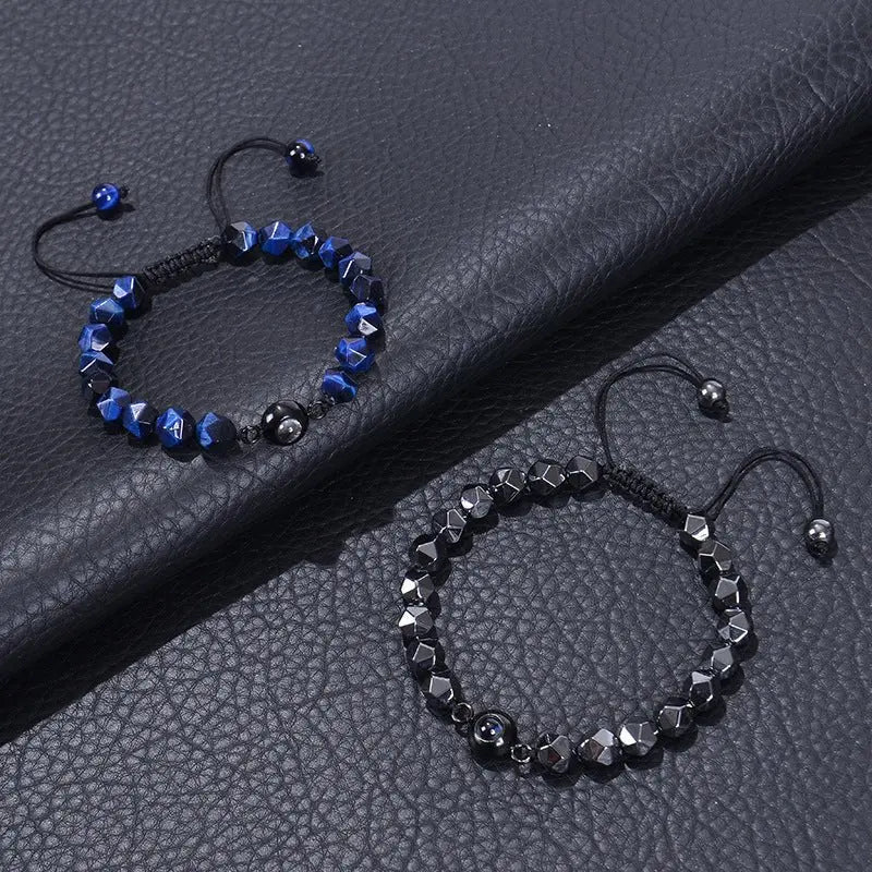 Obsidian Photo projection Customized Bracelet - Blade & Thread