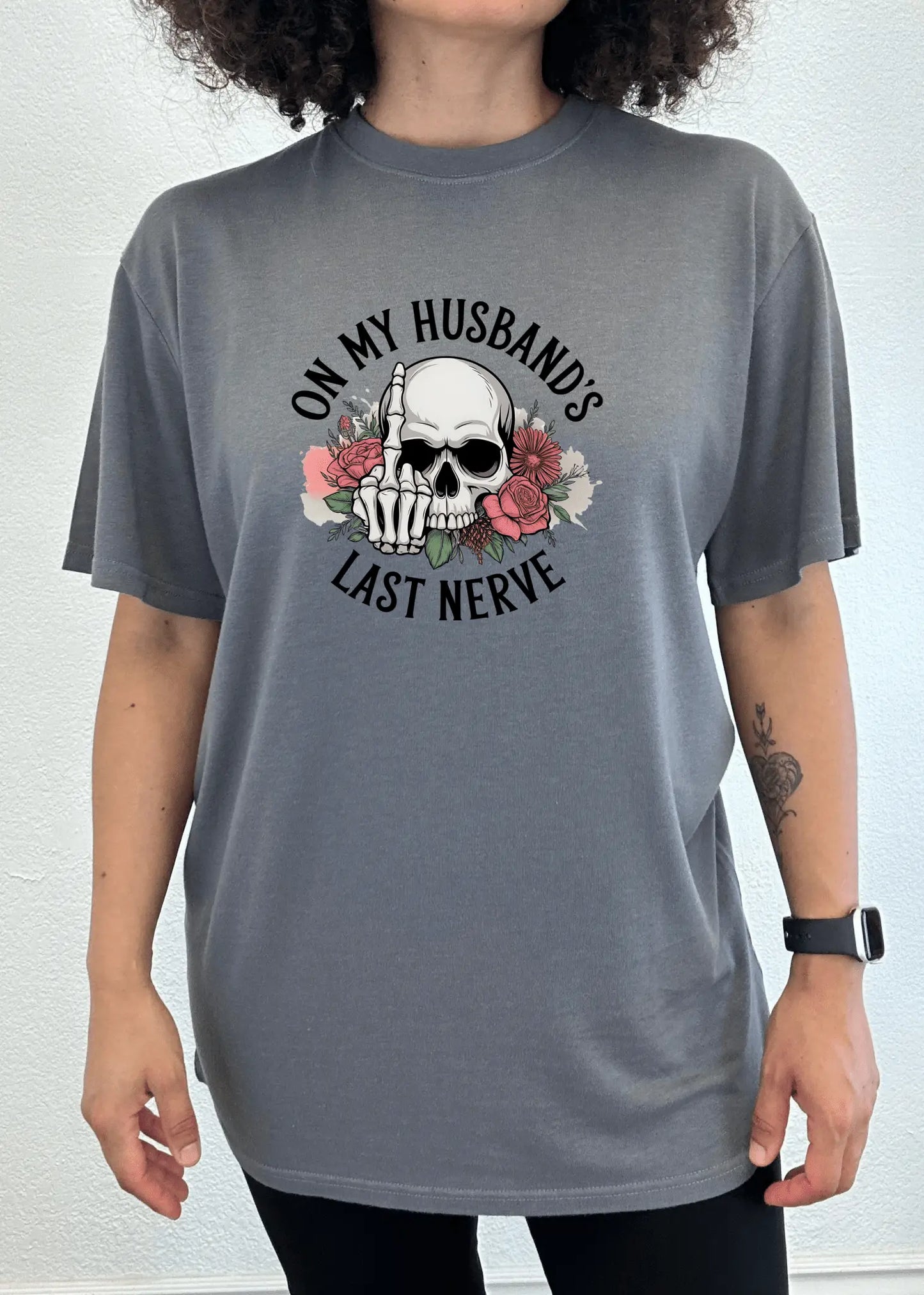 On My Husbands Last Nerve Sublimation Unisex Bamboo/Cotton Graphic T-Shirt - Blade & Thread