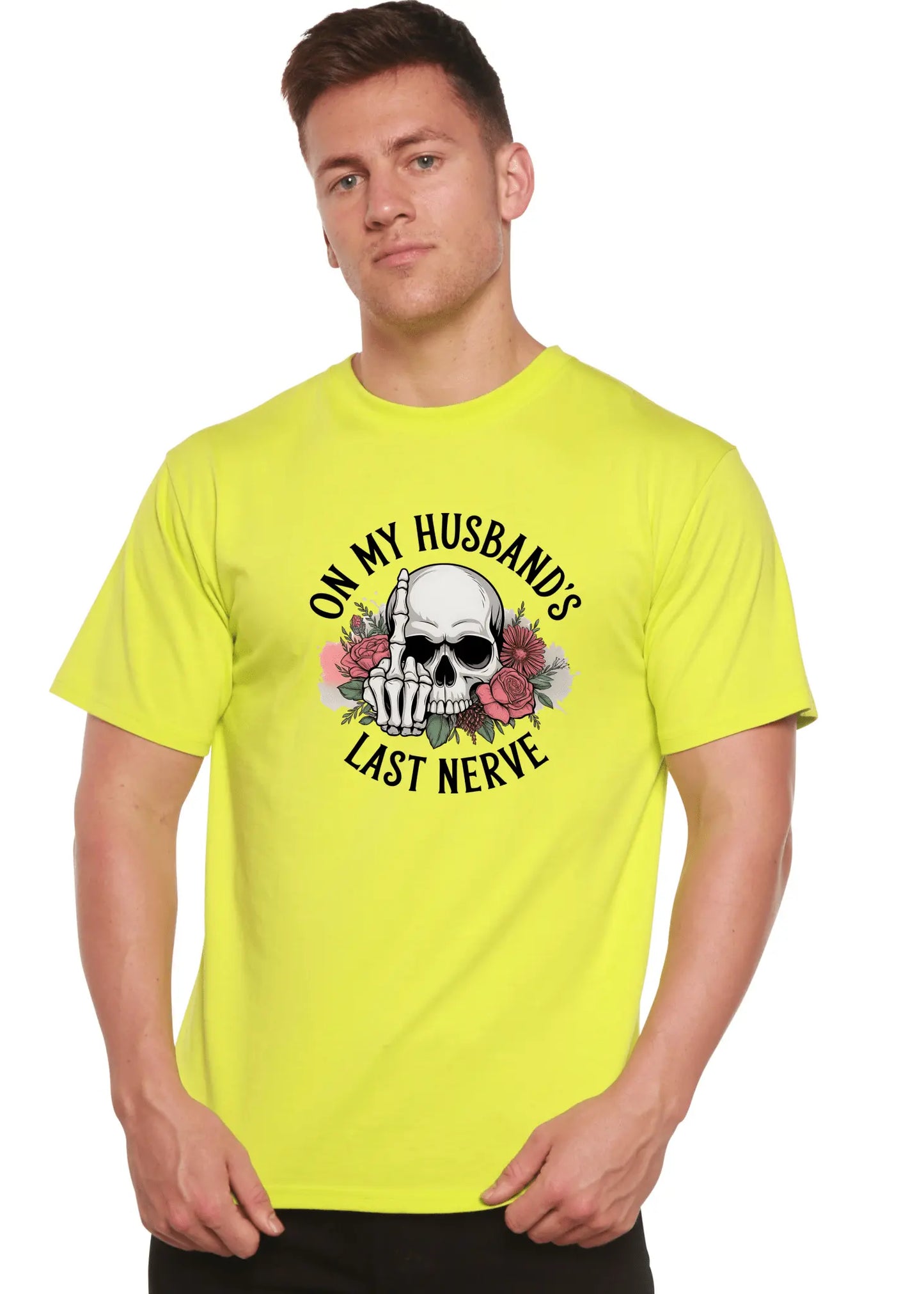 On My Husbands Last Nerve Sublimation Unisex Bamboo/Cotton Graphic T-Shirt - Blade & Thread