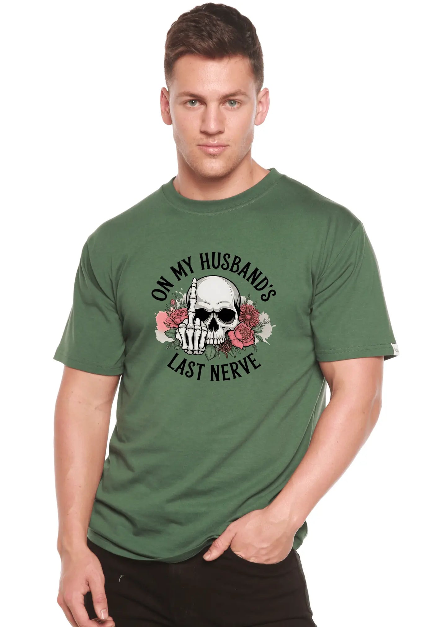 On My Husbands Last Nerve Sublimation Unisex Bamboo/Cotton Graphic T-Shirt - Blade & Thread