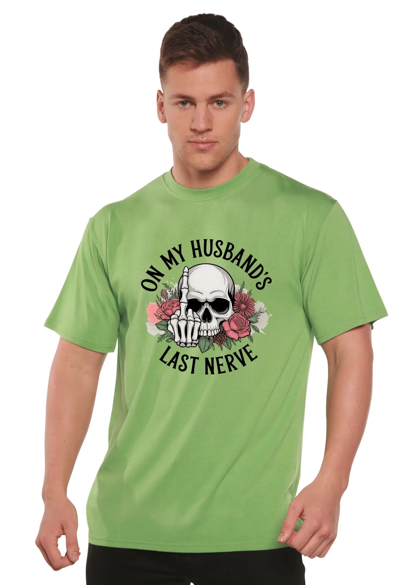 On My Husbands Last Nerve Sublimation Unisex Bamboo/Cotton Graphic T-Shirt - Blade & Thread