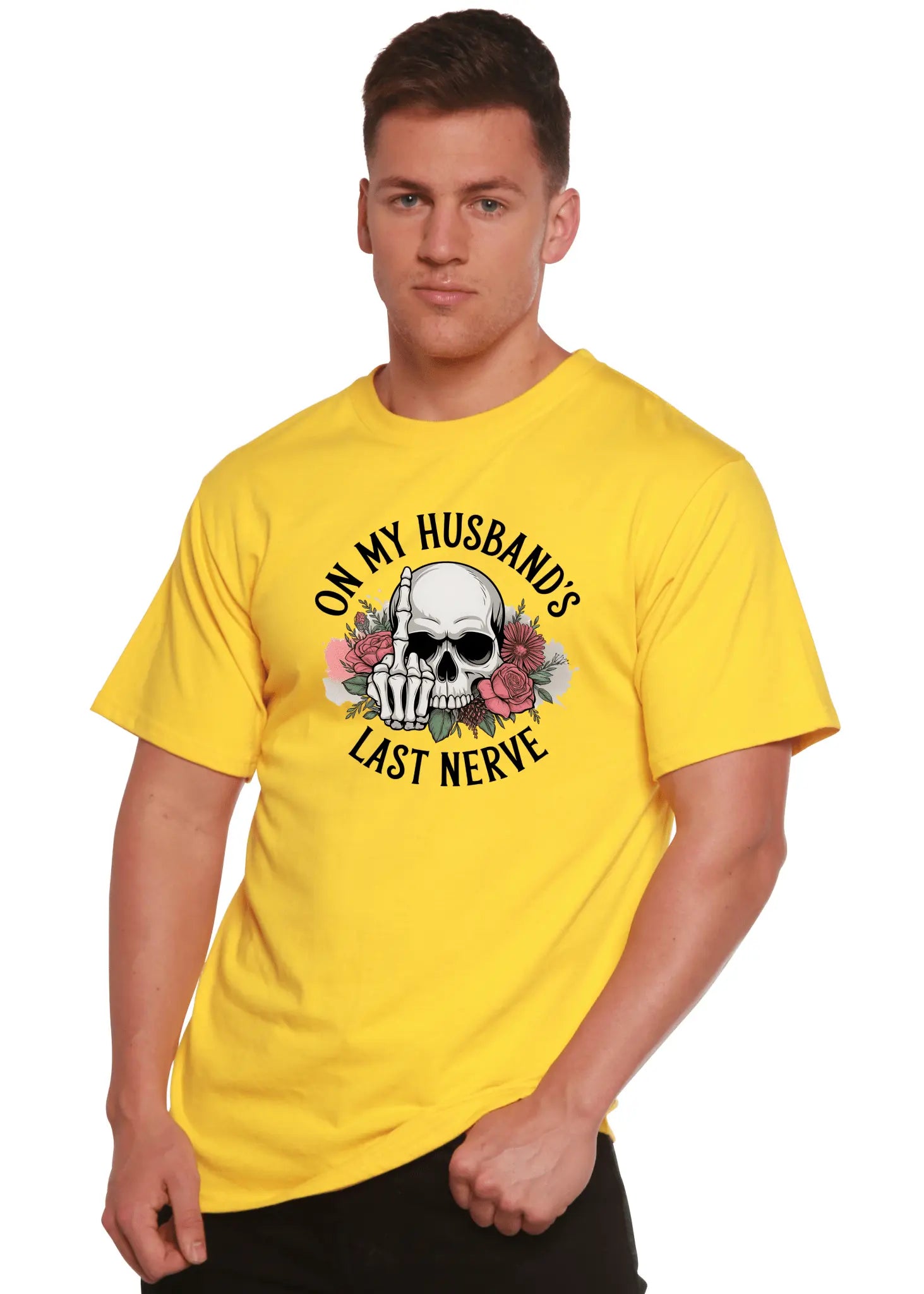 On My Husbands Last Nerve Sublimation Unisex Bamboo/Cotton Graphic T-Shirt - Blade & Thread