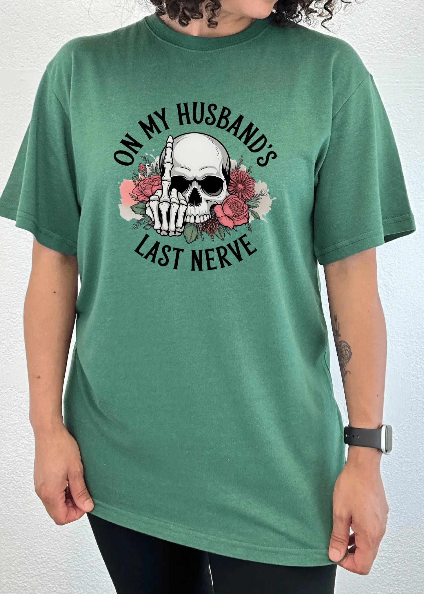 On My Husbands Last Nerve Sublimation Unisex Bamboo/Cotton Graphic T-Shirt - Blade & Thread