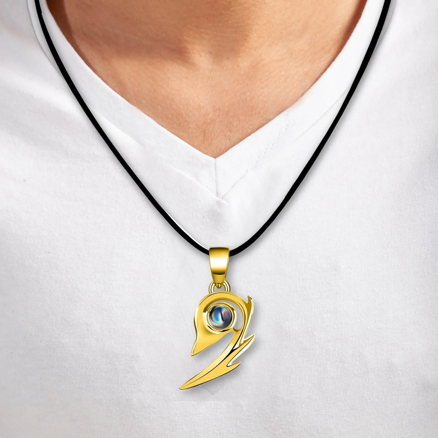 One Pair Magnetic Flame Heart Shaped Custom 100 languages Name Projection Couples Necklaces - Blade & Thread