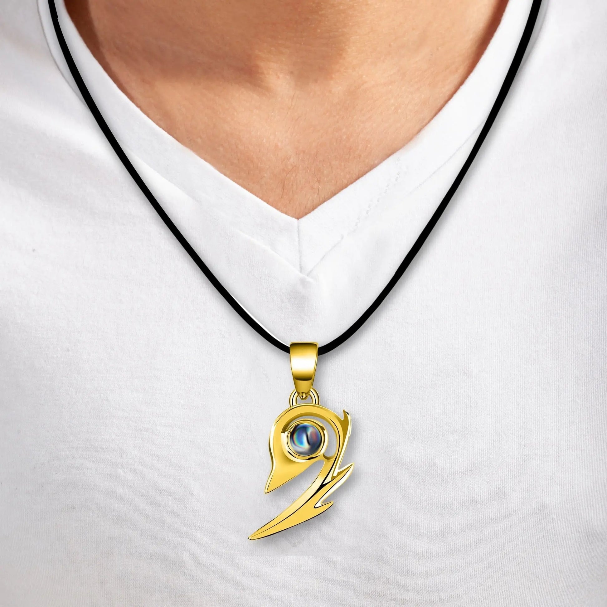 One Pair Magnetic Flame Heart Shaped Custom 100 languages Name Projection Couples Necklaces - Blade & Thread