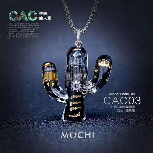 Original Cactus Necklace Delicate Cyberpunk Clavicle Chain - Blade & Thread