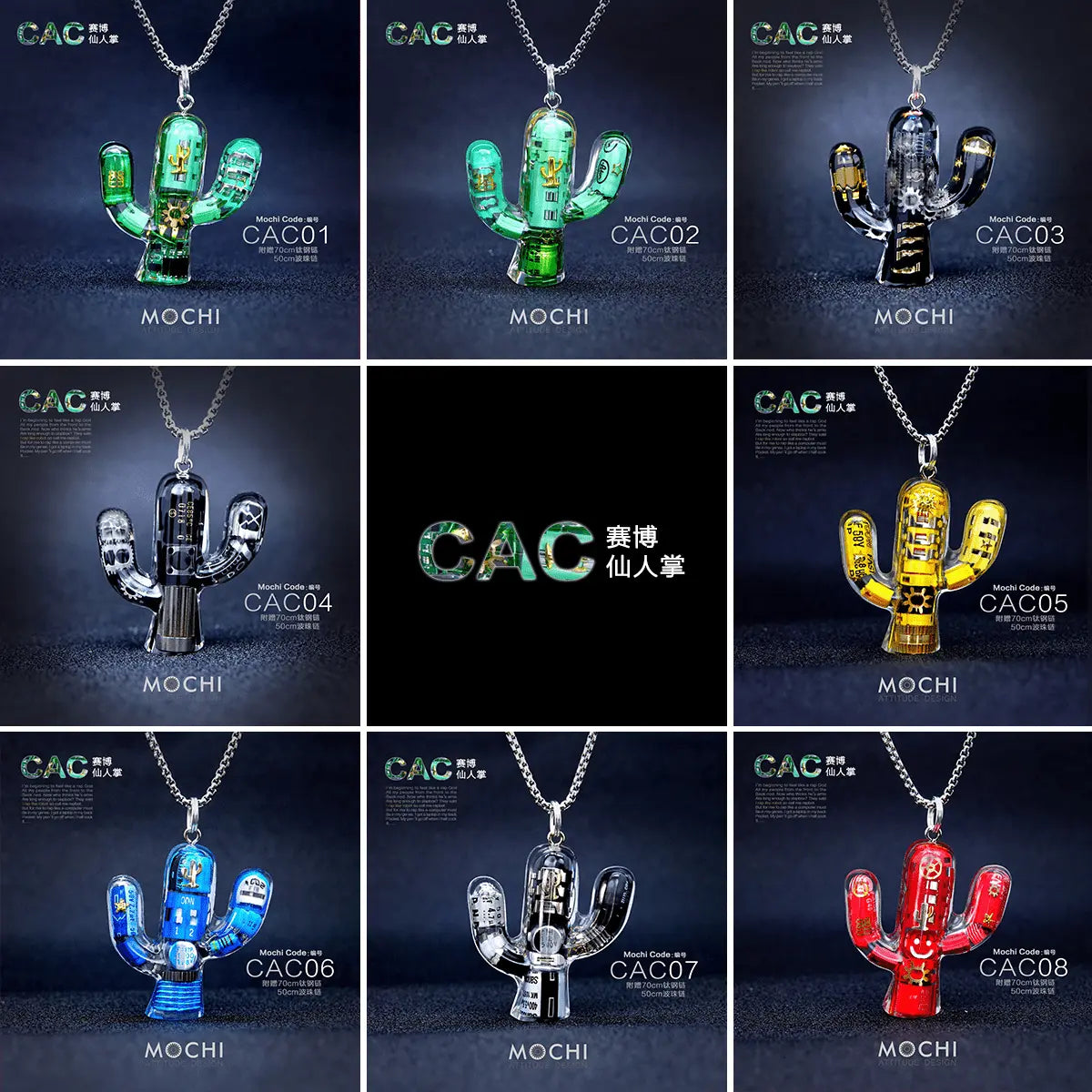 Original Cactus Necklace Delicate Cyberpunk Clavicle Chain - Blade & Thread