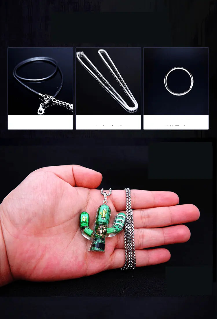 Original Cactus Necklace Delicate Cyberpunk Clavicle Chain - Blade & Thread