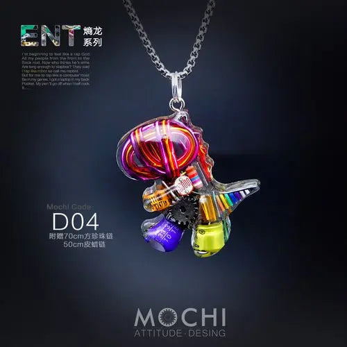 Original Cyberpunk Little Dinosaur Delicate High Design Couple Necklace - Blade & Thread