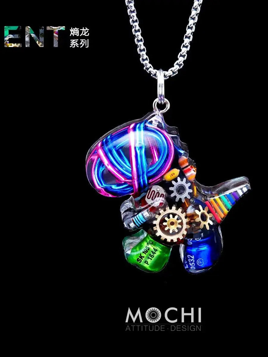 Original Cyberpunk Little Dinosaur Delicate High Design Couple Necklace - Blade & Thread