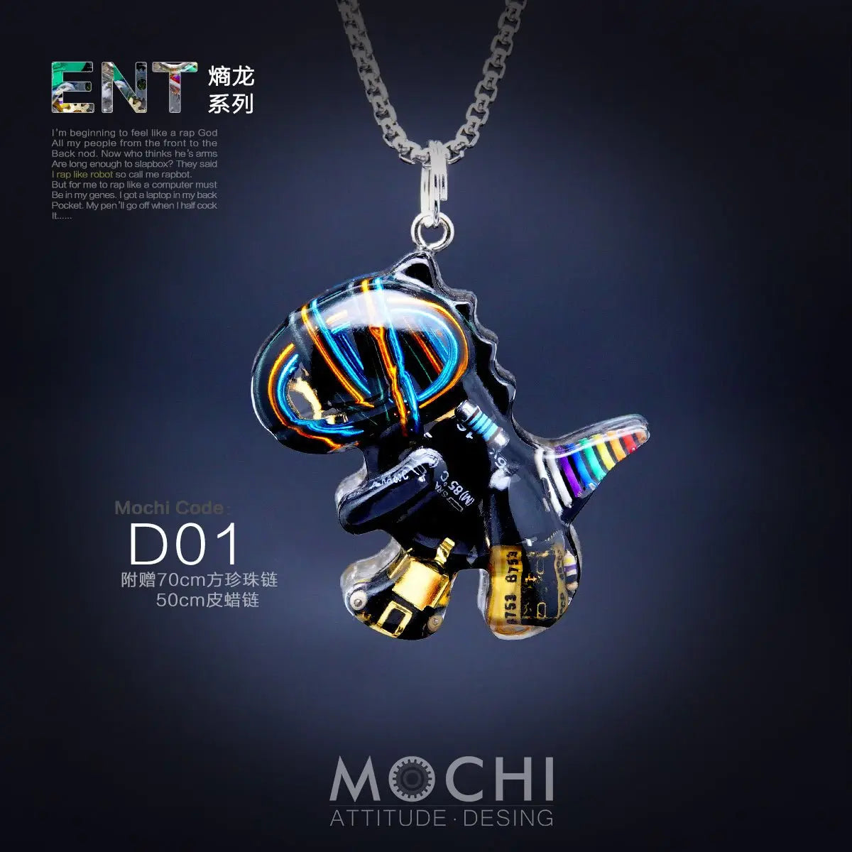 Original Cyberpunk Little Dinosaur Delicate High Design Couple Necklace - Blade & Thread