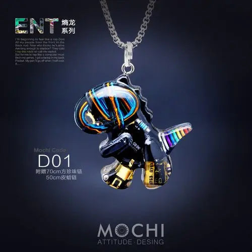 Original Cyberpunk Little Dinosaur Delicate High Design Couple Necklace - Blade & Thread
