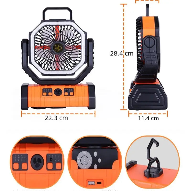 Outdoor Household Power Bank LED Light Camping Fan My Store 2