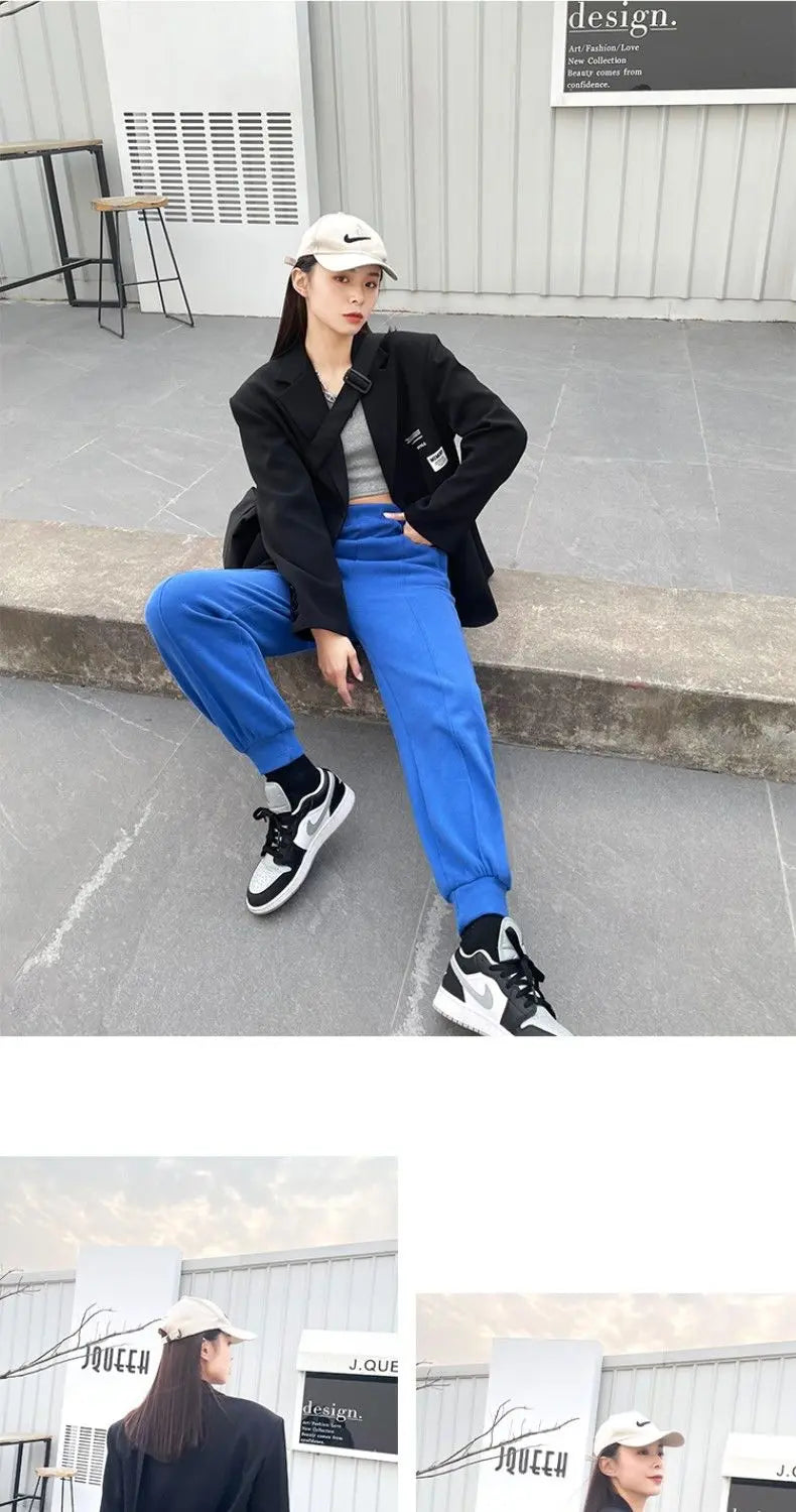 Oversize Blazer Women Autumn Loose Wide Shoulder Suit Coats Casual Label Blazers Female - Blade & Thread
