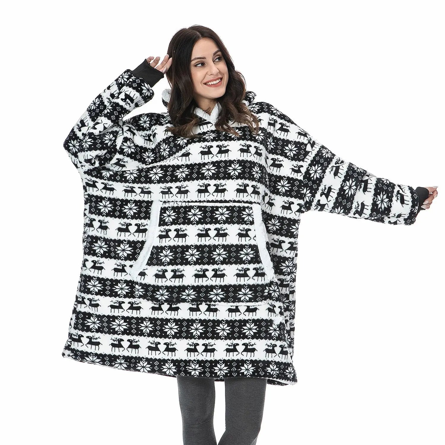 Oversized Hoodie Sweatshirt Women Tie Dye Hoodies Fleece Giant Wearable Blanket - Blade & Thread