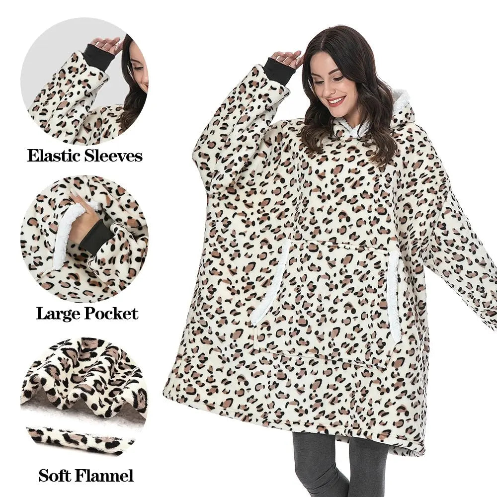 Oversized Hoodie Sweatshirt Women Tie Dye Hoodies Fleece Giant Wearable Blanket - Blade & Thread