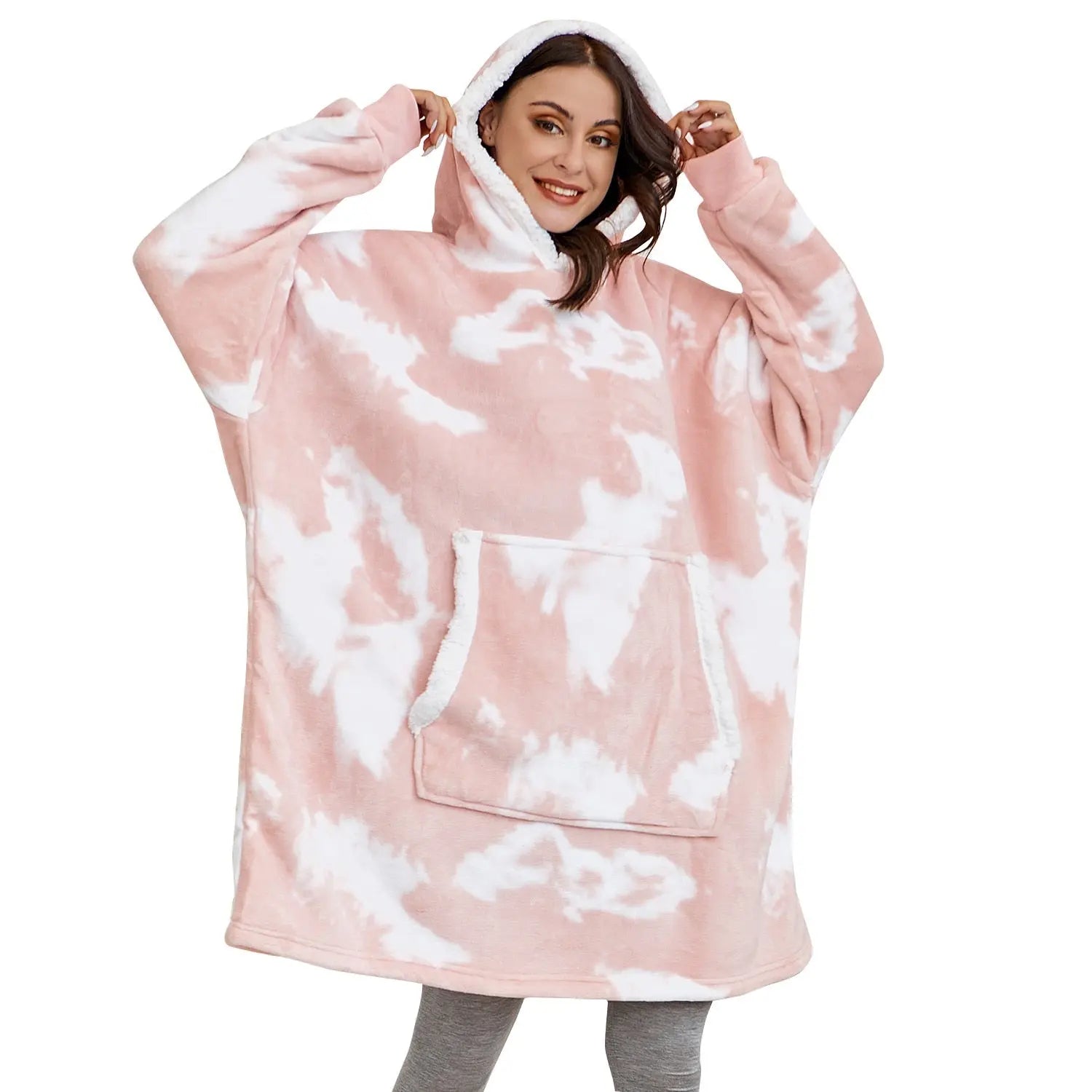 Oversized Hoodie Sweatshirt Women Tie Dye Hoodies Fleece Giant Wearable Blanket - Blade & Thread