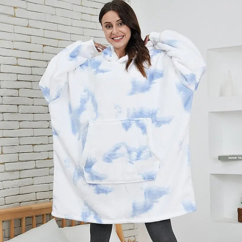 Oversized Hoodie Sweatshirt Women Tie Dye Hoodies Fleece Giant Wearable Blanket - Blade & Thread