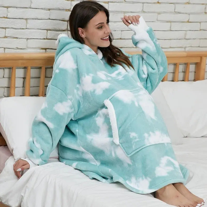 Oversized Hoodie Sweatshirt Women Tie Dye Hoodies Fleece Giant Wearable Blanket - Blade & Thread