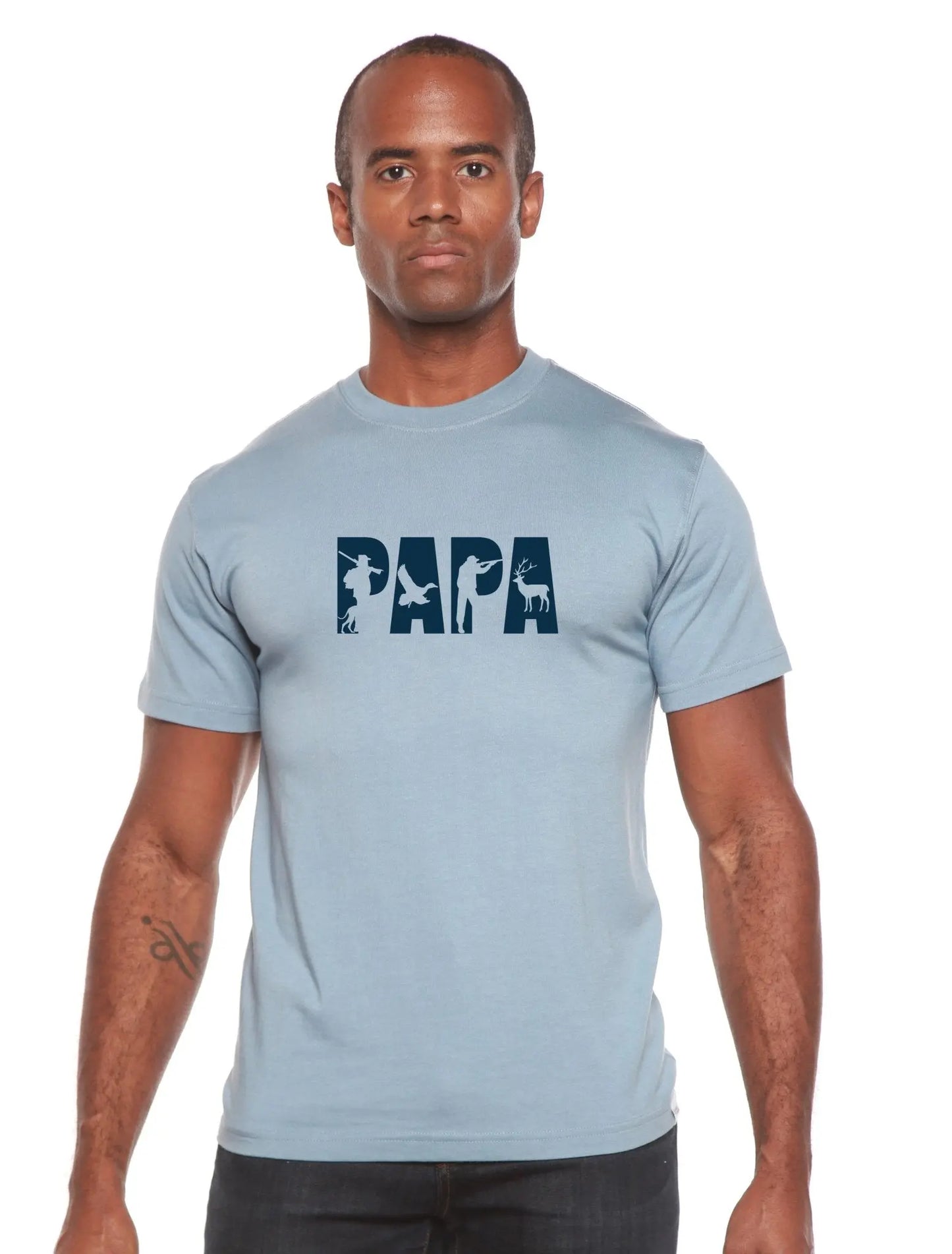 PAPA Men's Bamboo Viscose/Organic Cotton Short Sleeve Graphic T-Shirt - Blade & Thread