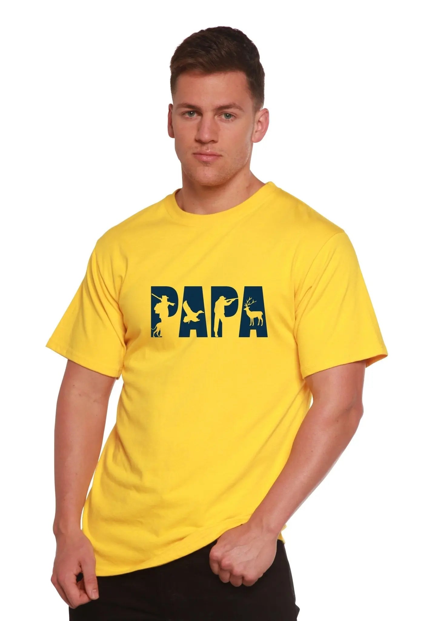PAPA Men's Bamboo Viscose/Organic Cotton Short Sleeve Graphic T-Shirt - Blade & Thread