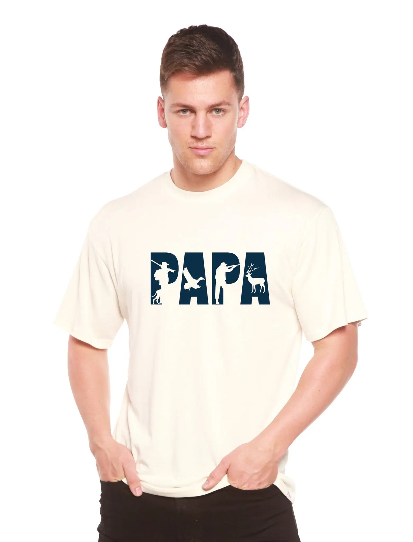 PAPA Men's Bamboo Viscose/Organic Cotton Short Sleeve Graphic T-Shirt - Blade & Thread