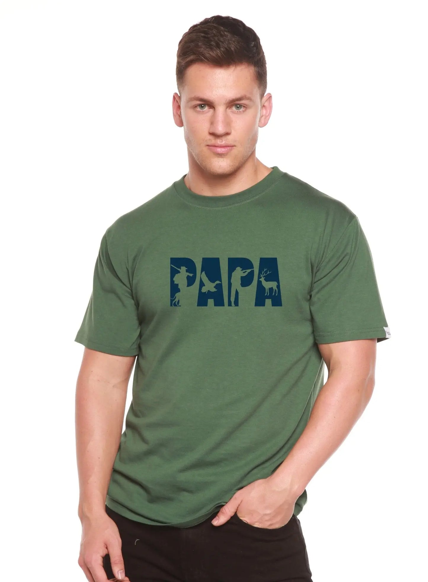 PAPA Men's Bamboo Viscose/Organic Cotton Short Sleeve Graphic T-Shirt - Blade & Thread